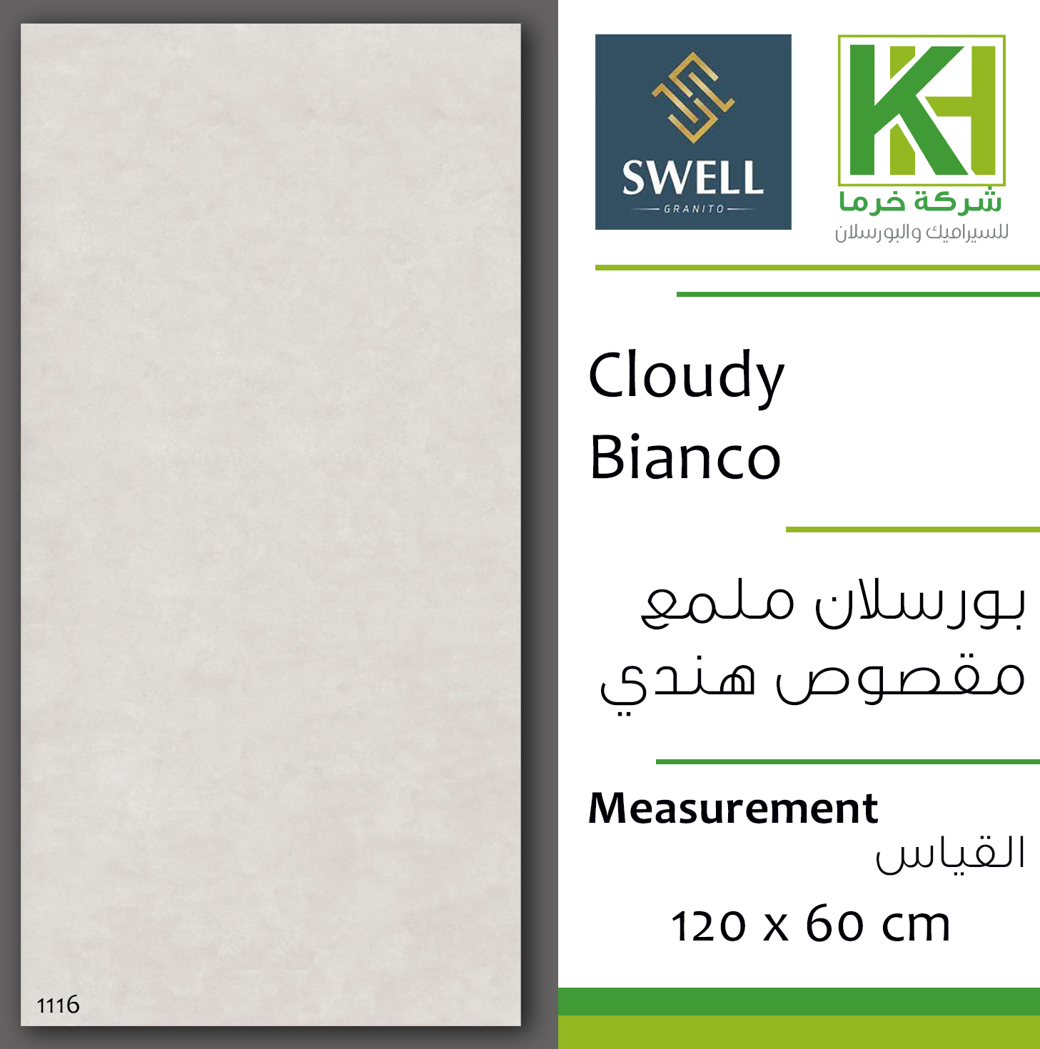 Picture of Indian glossy porcelain tile 60x120 cm Cloudy Bianco